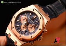 AUDEMARS PIGUET ROYAL OAK CHRONO BLUE YG SWISS VALJOUX 7750 AUTO BLUE LE