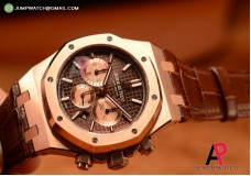 AUDEMARS PIGUET ROYAL OAK CHRONO BROWN ROSE GOLD SWISS VALJOUX 7750 AUTO BR LE