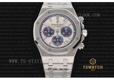 IC22934 - AP ROO Chrono 42mm White Dial Full SS Japan VK Quartz