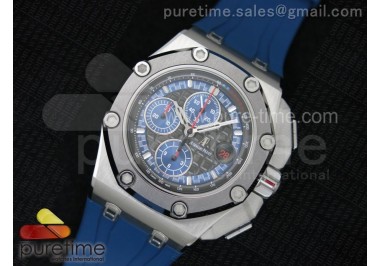 Royal Oak Offshore 44mm SS Michael Schumacher Blue Dial 1:1 JF Best Edition A3126 (FREE XS Strap)