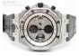 Royal Oak Offshore SS Full Paved Diamonds JF Best Edition on Black Leather Strap A7750