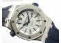 Royal Oak Offshore J 15710 White Diver JF V7 1:1 Best Edition On Blue Rubber Strap A3120(Free XS White Rubber Strap)