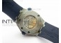 Royal Oak Offshore J 15710 White Diver JF V7 1:1 Best Edition On Blue Rubber Strap A3120(Free XS White Rubber Strap)