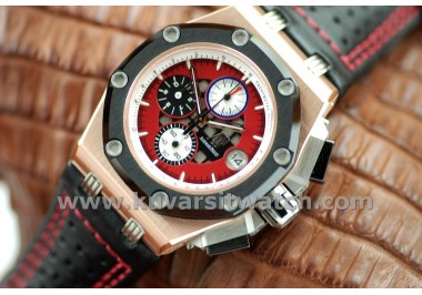 AUDEMARS PIGUET RUBEN BARRICHELLO II RED DIAL SS/QC. SUPER A+ [CLONE] [CLONE] [CLONE] [CLONE]