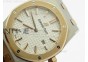 Lady Royal Oak 33mm 15000 SS/RG JF 1:1 Best Edition White Textured Dial on SS Bracelet RONDA Quartz