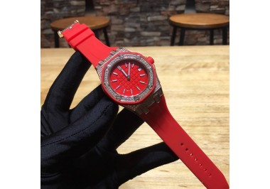 AP22673 - AP Royal Oak 42mm Red Dial RG Diamond Miyota Automatic