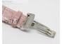 Lady Royal Oak 33mm SS White Textured on Pink Leather Strap RONDA Quartz