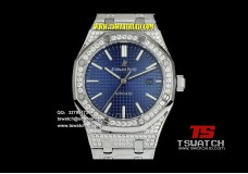 AU17286 - Royal Oak 41mm JHF Blue Dial SS Full Diamond A3120