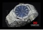 AP15902 - Royal Oak Jumbo JHF 41mm Blue Check Dial Full Diamond SS Asian 2813