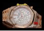 AU17441 - AP ROO Chrono White Dial RG Full Diamond Japan VK Quartz