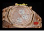 AU17440 - AP ROO Chrono Full Diamond Dial RG Full Diamond Japan VK Quartz