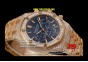 AU17439 - AP ROO Chrono Blue Dial RG Full Diamond Japan VK Quartz