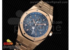 Royal Oak 41mm Complicated Function 26574 RG JF 1:1 Best Edition Blue Textured Dial on RG Bracelet A5134