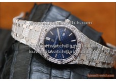 AUDEMARS PIGUET ROYAL OAK LADY QUARTZ SS/BLUE ALL DIAMONDS . SWISS QUARTZ..BEST VERSION