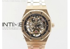 Royal Oak 41mm 26518 Tourbillon RG Best Edition Skeleton dial on SS Bracelet A2924